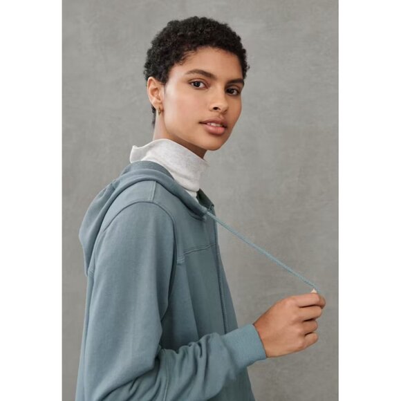 EUC $166  Wrap London Organic Cotton Hooded Sweatshirt Dress Soft Ocean US 14 - Picture 4 of 8